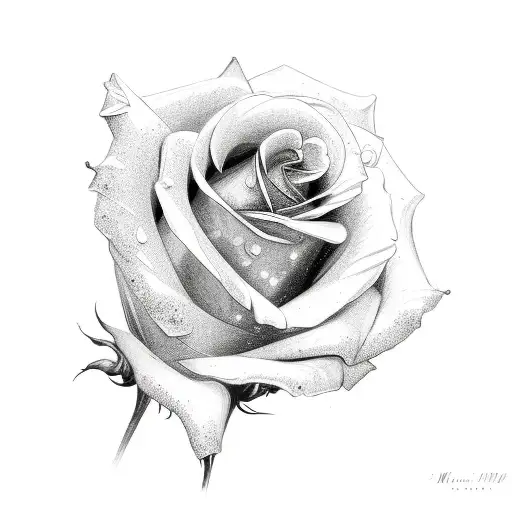 Rose with dates MMVIII &MMVII  tattoo design idea