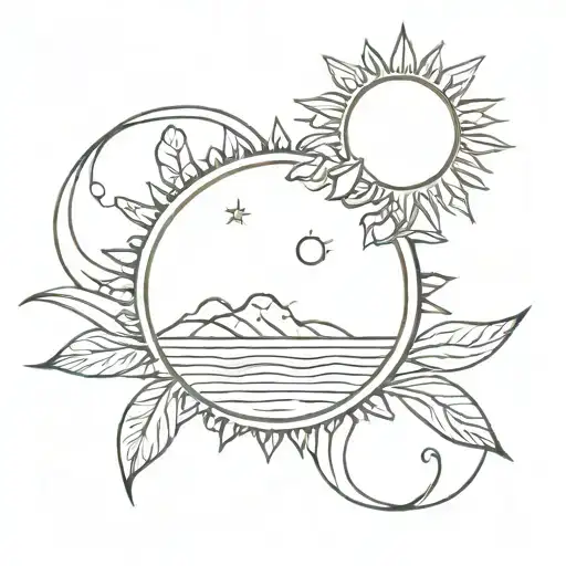 Sicilian sun tattoo design idea