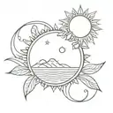 Sicilian sun tattoo design idea