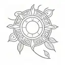 Sicilian sun tattoo design idea