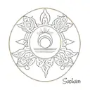 Sicilian sun tattoo design idea