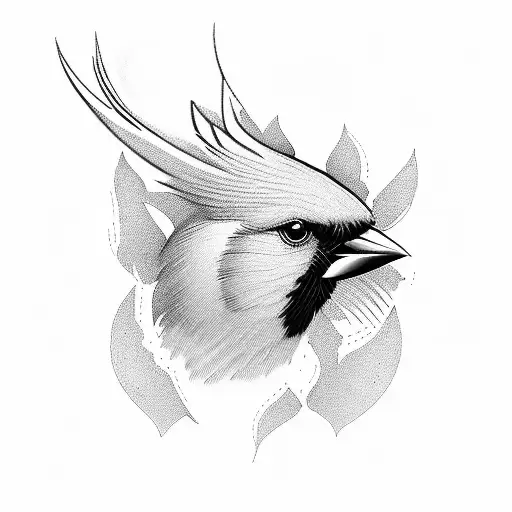 red cardinal tattoo design idea