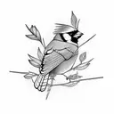 red cardinal and blue jay tattoo design idea