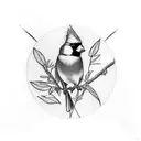 red cardinal and blue jay tattoo design idea