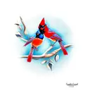 red cardinal and blue jay tattoo design idea
