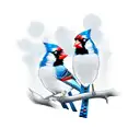 red cardinal and blue jay tattoo design idea