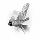 red cardinal tattoo design idea