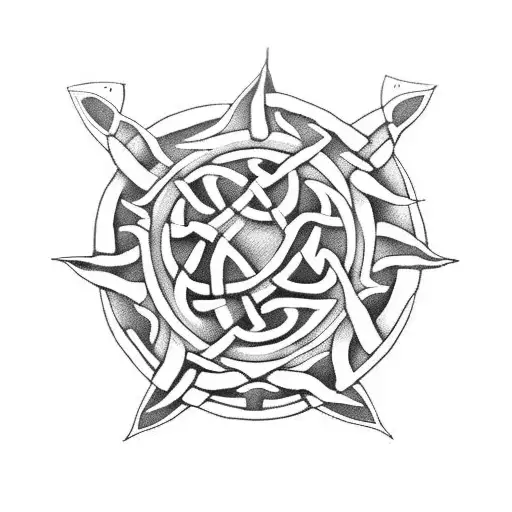 celtic trinqueta using earth t wind water anda fire tattoo design idea