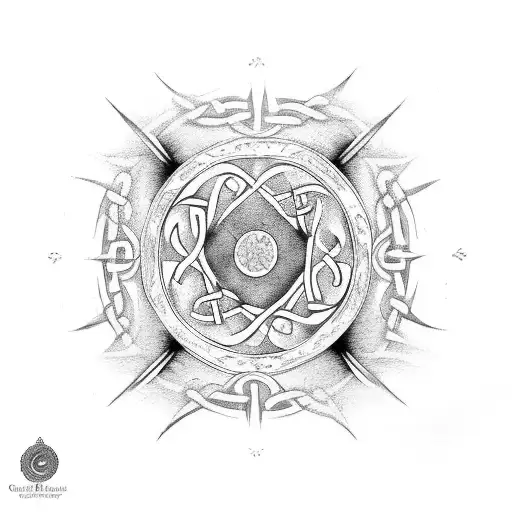 celtic trinqueta one edge wind one edge water one edge earth exterior circle fire tattoo design idea
