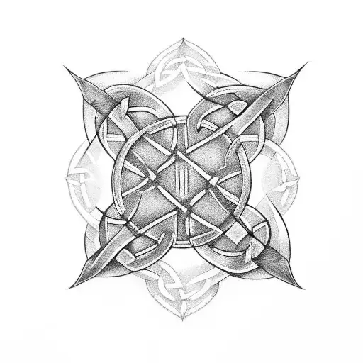 celtic trinqueta using the four natural elements tattoo design idea