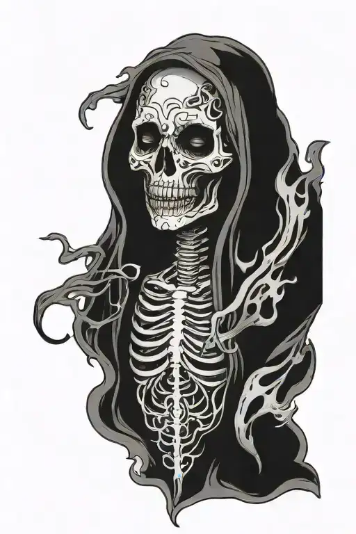 sheet ghost with black background to shape around it tattoo design idea