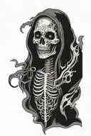sheet ghost with black background to shape around it tattoo design idea
