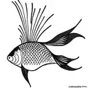 fractal goldfish tattoo design idea