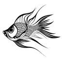 fractal goldfish tattoo design idea