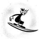 scooter from spongebob surfing tattoo design idea