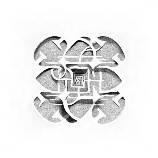 Puzzle piece morphing into a labyrinth tattoo design idea