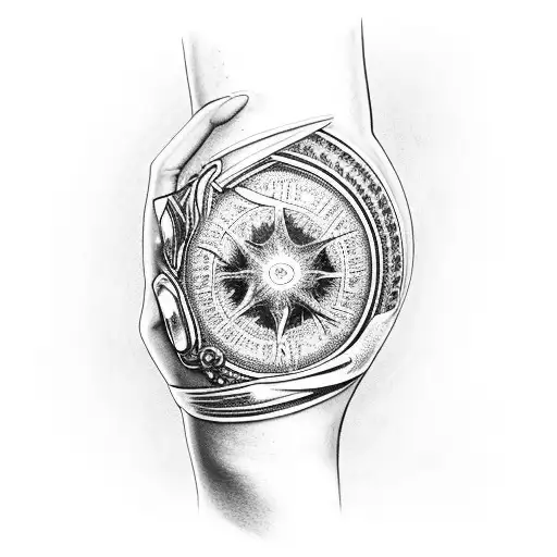 arm sleeve elden ring with space elements tattoo design idea