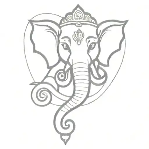 letters GT and lord ganesha tattoo design idea