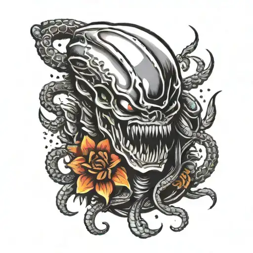 xenomorph tattoo design idea