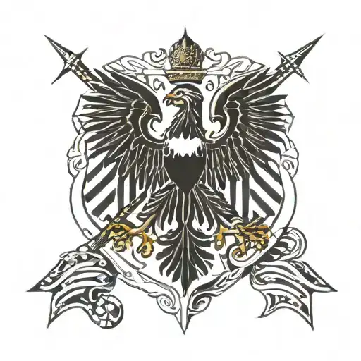 flag polish American crops  tattoo design idea