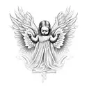 four headed angel cherub  tattoo design idea