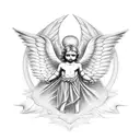 four headed angel cherub  tattoo design idea