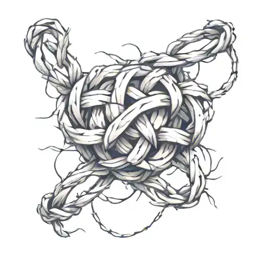 Gordian knot made of barbed wire wrist tattoo design tattoo design idea