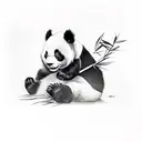 panda on bamboo  tattoo design idea