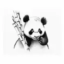 panda on bamboo  tattoo design idea