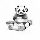 panda on bamboo  tattoo design idea