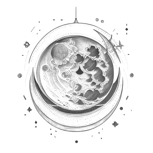 Moon tattoo design idea