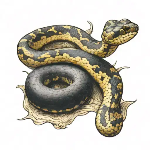 Hognose snake sitting on a ball python tattoo design idea