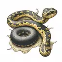 Hognose snake sitting on a ball python tattoo design idea