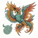 Mayan phoenix rising tattoo design idea