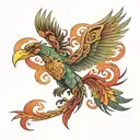Mayan phoenix rising tattoo design idea