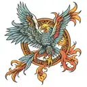Mayan phoenix rising tattoo design idea