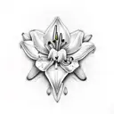 white lily represent life and death scarab tattoo design idea
