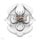 white lily represent life and death scarab tattoo design idea