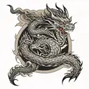 Dragon Thunder Clouds Black grey tattoo tattoo design idea