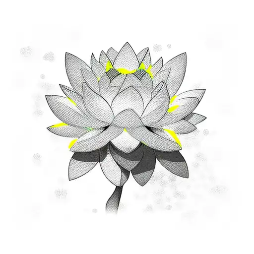 Anime character surrounded by lotus flowers tattoo design idea