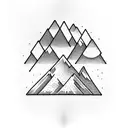 mountains, snowboard, camping, outdoors,  tattoo design idea