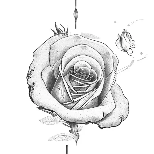 beagle and roses tattoo design idea