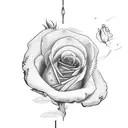 beagle and roses tattoo design idea