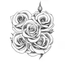beagle and roses tattoo design idea