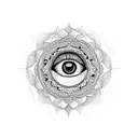 Mandala, evil eye and beagle tattoo design idea