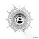Mandala, evil eye and beagle tattoo design idea