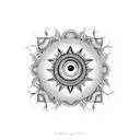 Mandala, evil eye tattoo design idea