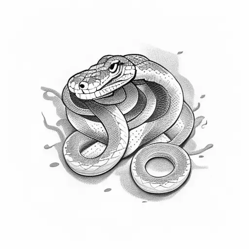 Dotwork Snake Gucci Tattoo Idea - BlackInk AI