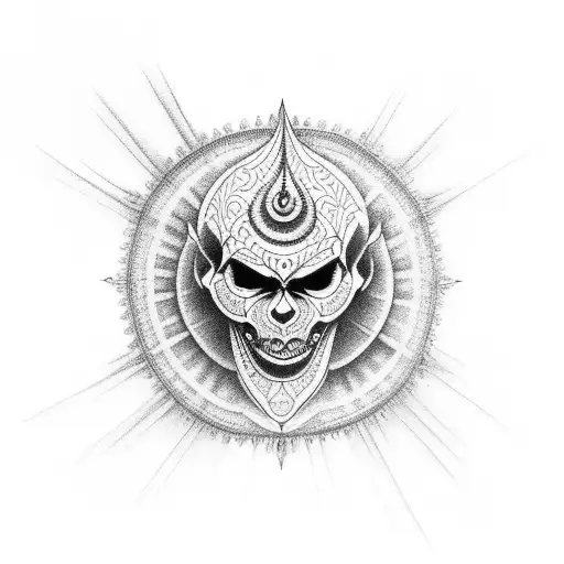 kali mata symbolic tattoo for shoulder  tattoo design idea
