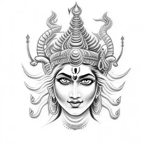 lord Shiva and goddess kali mix symbolic tattoo  tattoo design idea